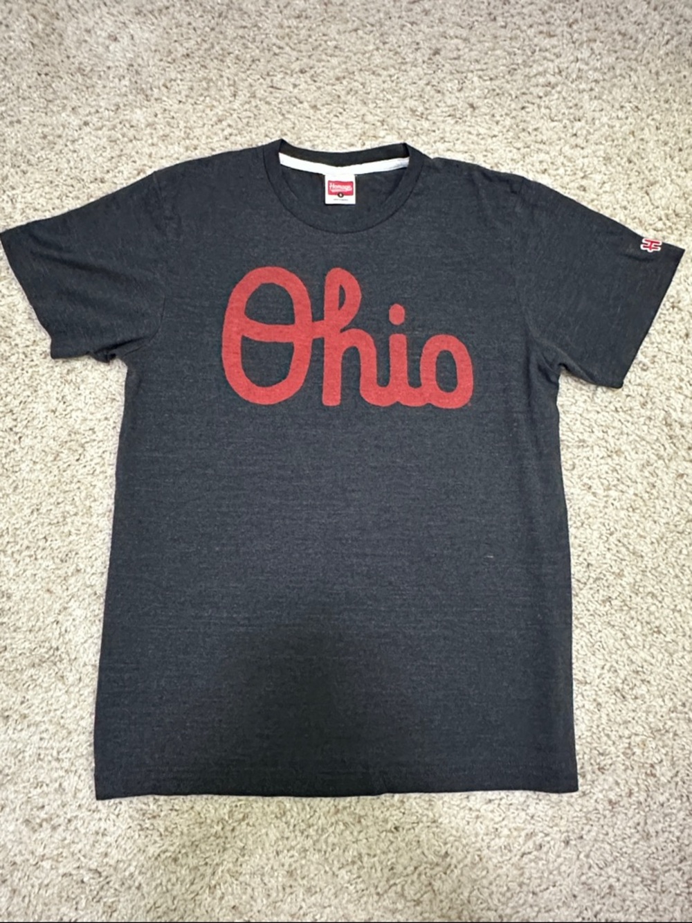 HOMAGE Tee with Red Ohio Script